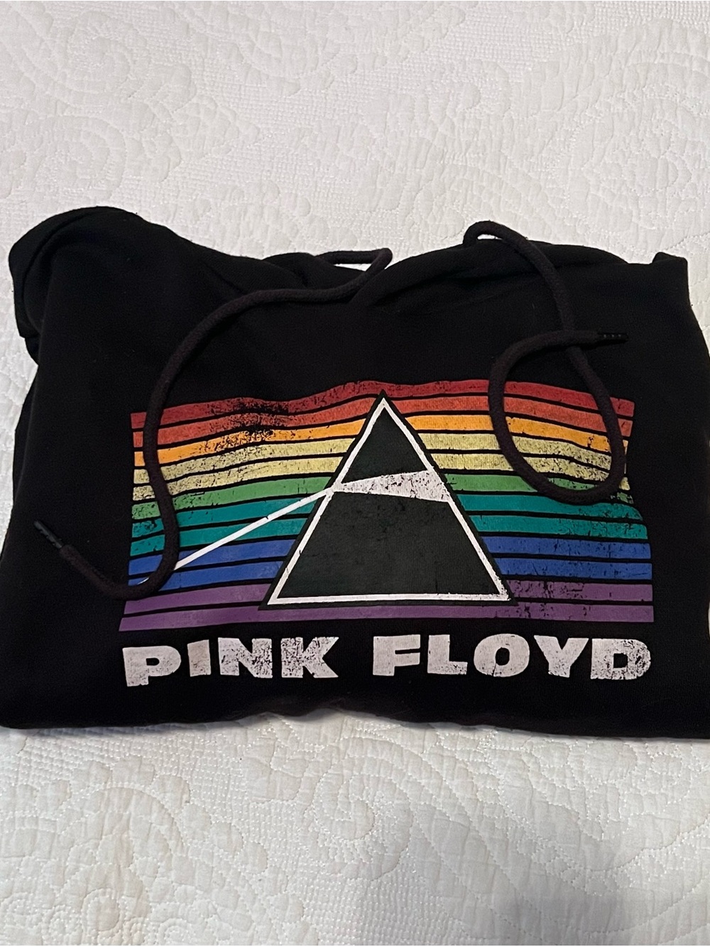 2024 Pink Floyd Black Sweatshirt Hoodie with Rainbow Prism Graphic